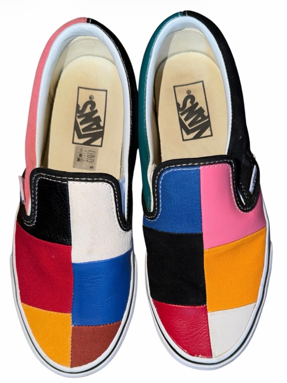 Classic Unisex Vans Multicolor Patchwork Slip-On Loafer Shoes